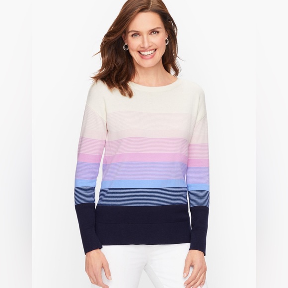 Talbots Cotton END-ON-END OMBRÉ SWEATER 2X - Picture 1 of 8